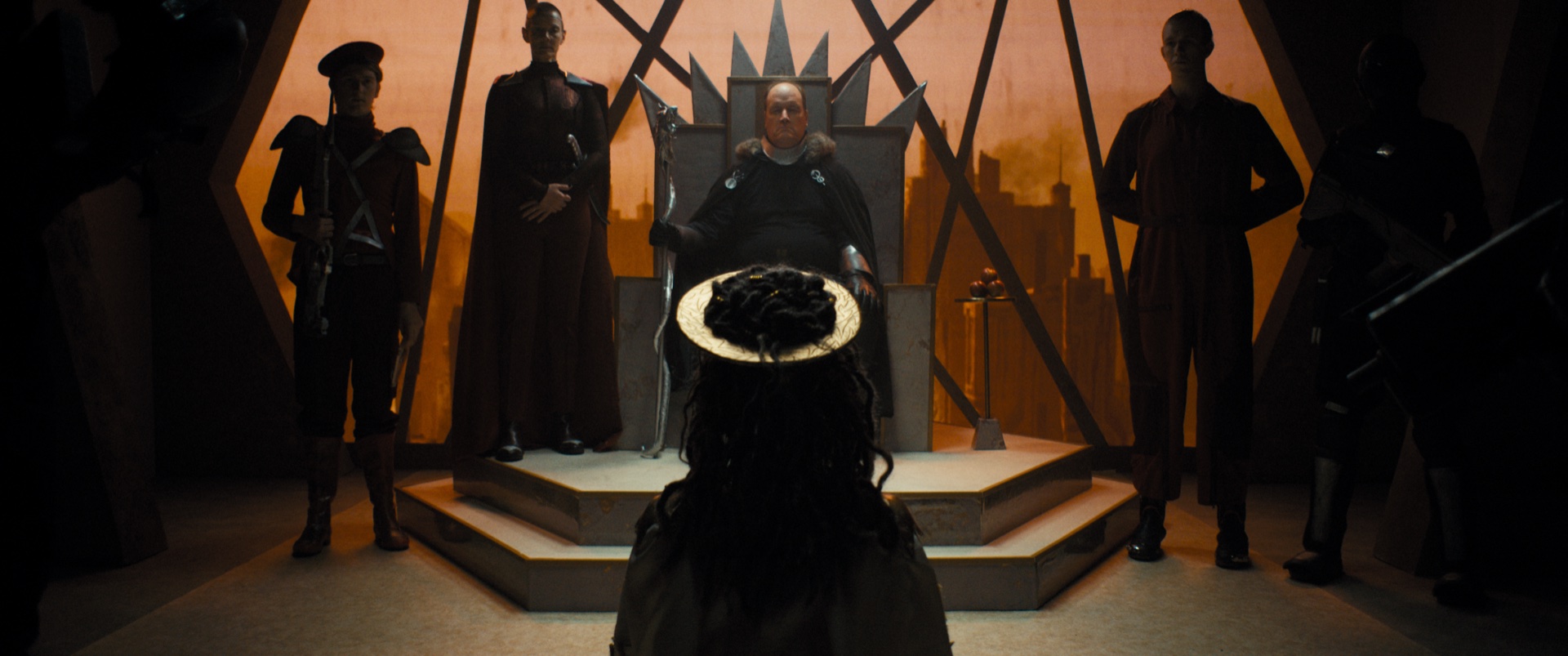 Genesis — Throne room, symmetrical, gold accents